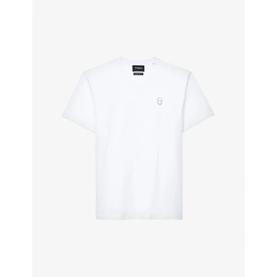 The Kooples Mens Whi01 Logo-embossed Cotton T-shirt S