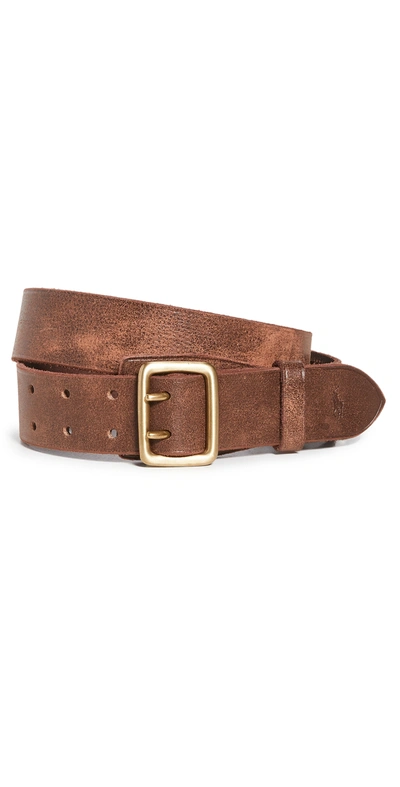 Polo Ralph Lauren Garrison Double-prong Leather Belt In Brown