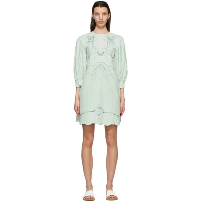 See By Chloé See By Chloe Eyelet A Line Dress In 41w Atmnlbl