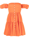 Staud Elio Off-shoulder Mini Dress In Orange