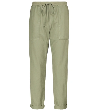 Velvet Misty Cotton Twill Cargo Pants In Green