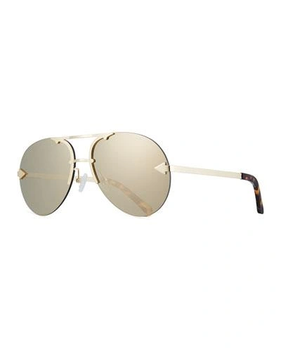 Karen Walker Love Hangover Semi-rimless Aviator Sunglasses In Brown Pattern