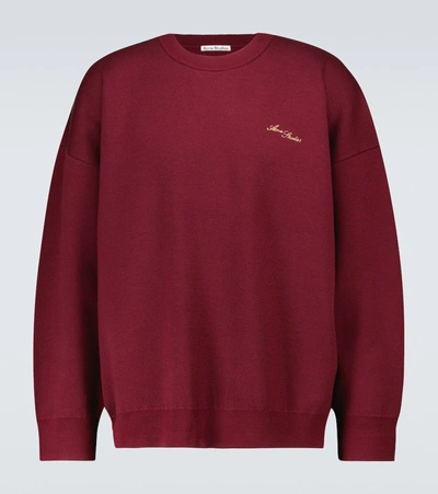 Acne Studios Crew Neck Jumper Cherry Red