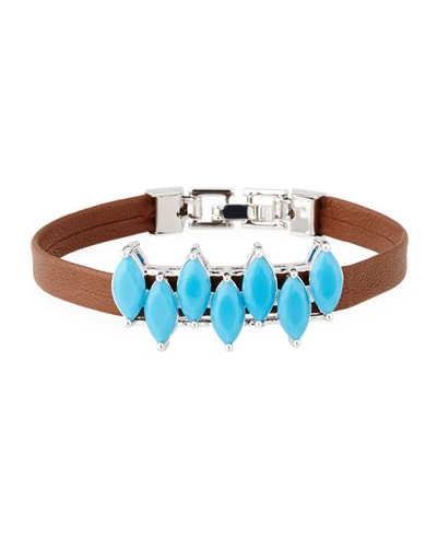 Fallon Monarch Mini Jagged Edge Cuff Bracelet In Turquoise