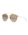 Dior Women's Reflected Mirrored Brow Bar Aviator Sunglasses, 52mm In Rose Gold/brown Gradient Mirror