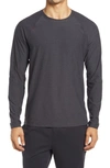 Rhone Crew Neck Long Sleeve T-shirt In Black Heather