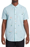 Billabong Sundays Mini Short Sleeve Button-down Shirt In Seaglass