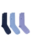 Polo Ralph Lauren Assorted 3-pack Supersoft Socks In Wysteria Purple