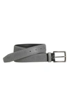Johnston & Murphy Xc4 Perforated Leather Belt In Light Gray Leather