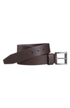 Johnston & Murphy Johnson & Murphy Roller Buckle Leather Belt In Brown