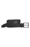 Johnston & Murphy Xc4 Perforated Leather Belt In Black Leather