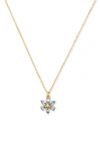 Kate Spade First Bloom Mini Pendant Necklace In Light Blue