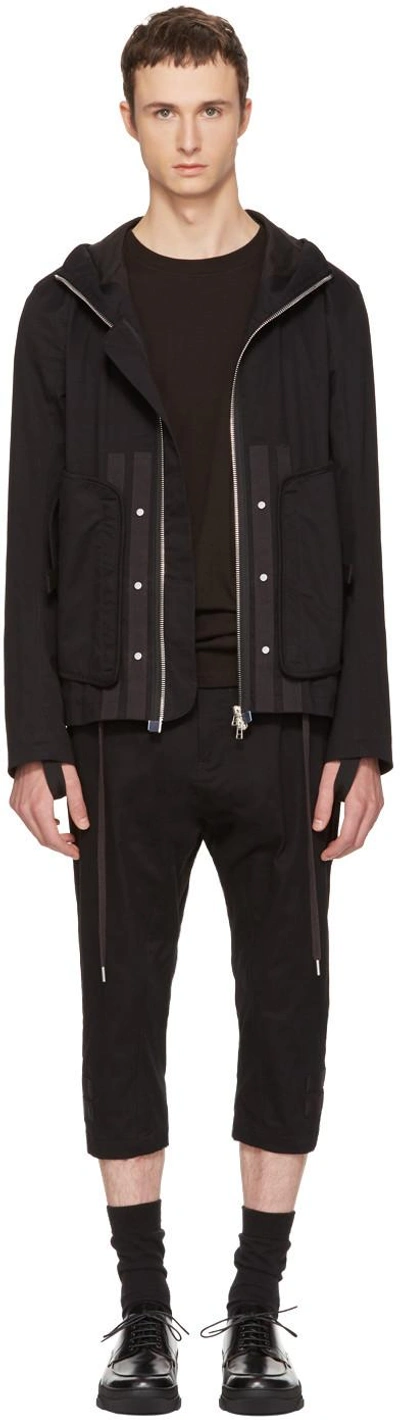 Helmut Lang Zip-up Hooded Jacket In Black