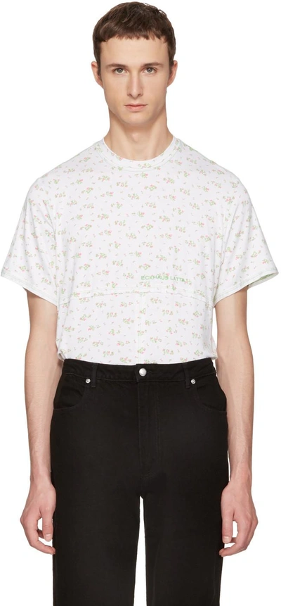 Eckhaus Latta Opening Ceremony Floral Lapped Tee In White