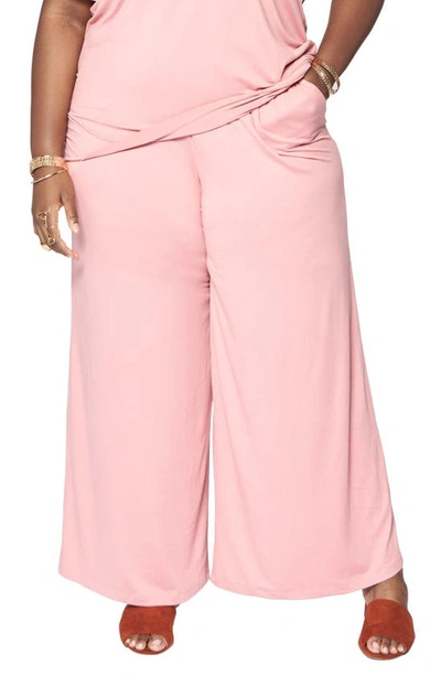 Zelie For She Sedona Leisure Wide Leg Pants In Pink