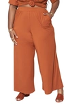 Zelie For She Sedona Leisure Wide Leg Pants In Chocolate