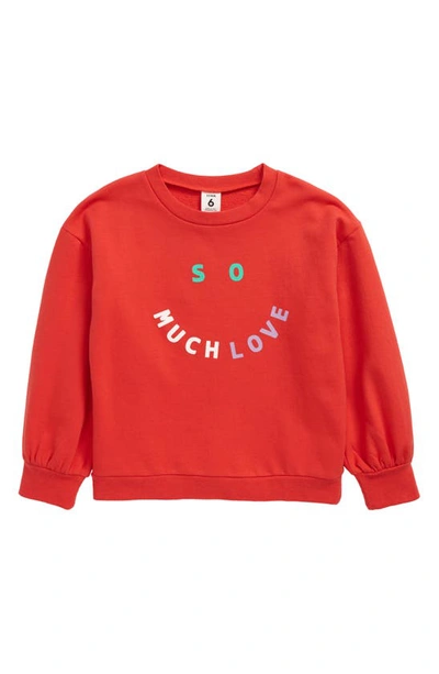 Stem Kids' So Much Love Graphic Sweatshirt In Red Poppy So Much Love