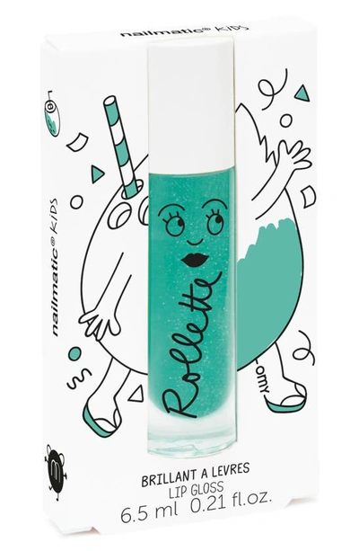 Nailmatic Kids' Rollette Lip Gloss In Bright Green