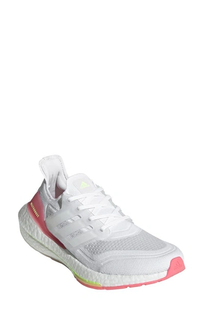 Adidas Originals Women's Ultraboost Low Top Running Sneakers In White/ White/ Hazy Rose