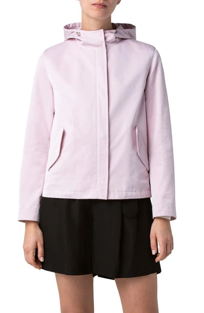 Akris Punto Hooded Techno Gabardine Jacket In Soft Pink