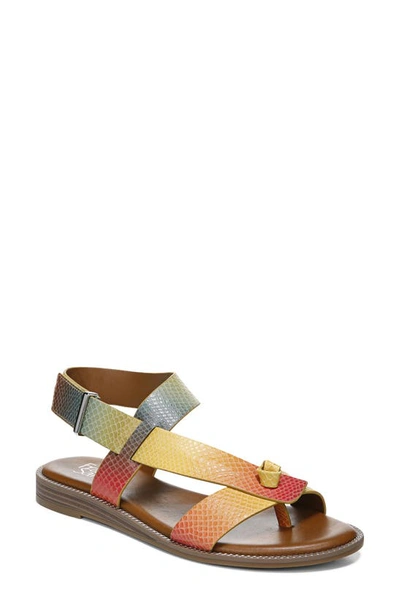 Franco Sarto Glenni Sandal In Rainbow Snake In White Leather