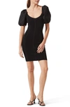 Astr Balloon Sleeve Body-con Dress In Black