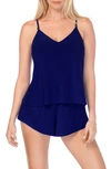 Magicsuitr Mila One-piece Romper Swimsuit In Indigo Blu