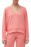 Michael Stars Camila V-neck Crop Sweatshirt In Fresco