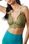 Free People Intimately Fp Adella Longline Bralette In Olive Sparrow