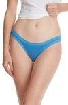 Hanky Panky Dream Lace Trim Modal Brazilian Bikini In Laguna Blue