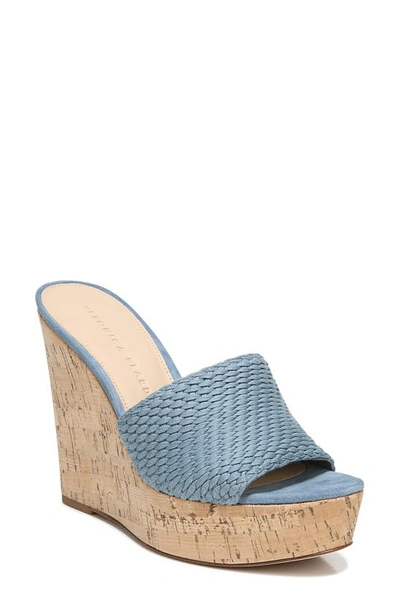 Veronica Beard Dali Woven Platform Wedge Sandal In Jeans