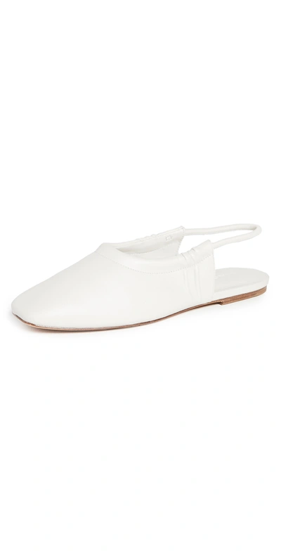 Vince Cadya Slingback Leather Ballerina Flats In Off White