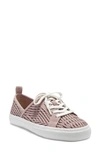 Lucky Brand Women's Dansbey Woven Lace-up Sneakers Women's Shoes In Cameo Rose Fabric