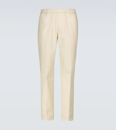 Loro Piana 17cm Flat Cotton Gabardine Pants In Neutrals
