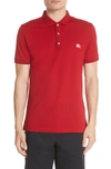 Burberry Kenforth Double-stitch Trim Polo Shirt In Military Red