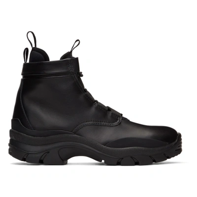 John Elliott Black Speed Lace-up Boots In Black Leather ModeSens