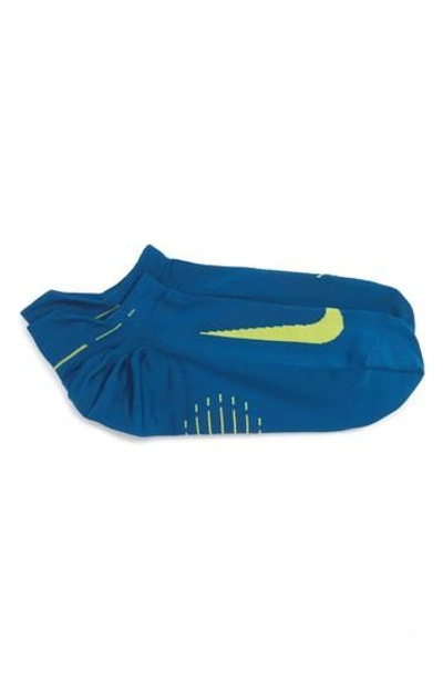 Nike 'elite' Lightweight No-show Tab Running Socks In Teal