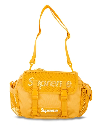Supreme Logo-patch Waist Bag In Yellow