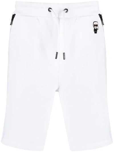 Karl Lagerfeld Ikonik Karl-patch Track Shorts In White