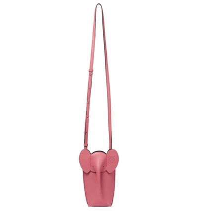Loewe Paula's Ibiza Elephant Pocket Leather Crossbody Bag In Pink