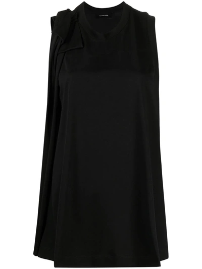 Simone Rocha Shoulder Bow Sleeveless Top In Black