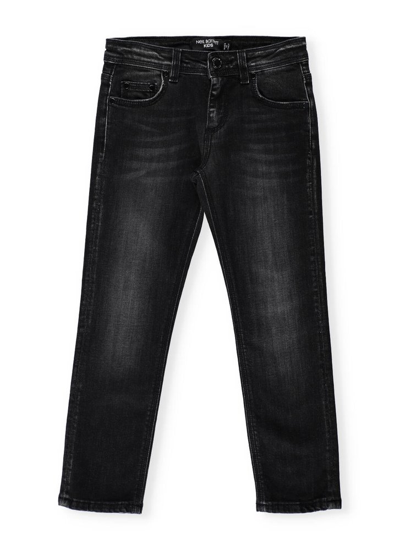 Neil Barrett Teen Mid-rise Slim-fit Jeans In Black