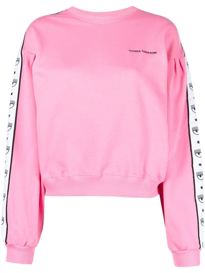 Chiara Ferragni Logomania Sweatshirt With Oversized Sleeves In Pink