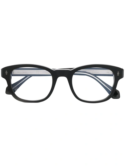 Cartier C Dècor Rectangle-frame Glasses In Black