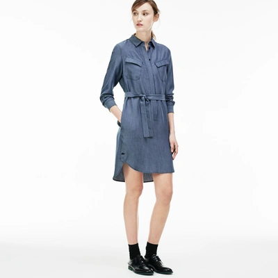 Lacoste Women's Denim Chest Pocket Twill Shirt Dress - Medium Blue  Rinsemedium Blue Rinse | ModeSens