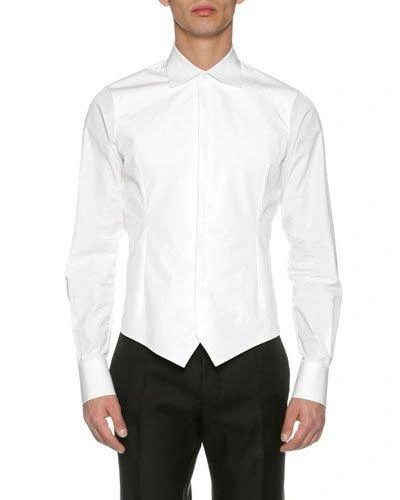 Dsquared2 Formal Poplin Tuxedo Shirt, White