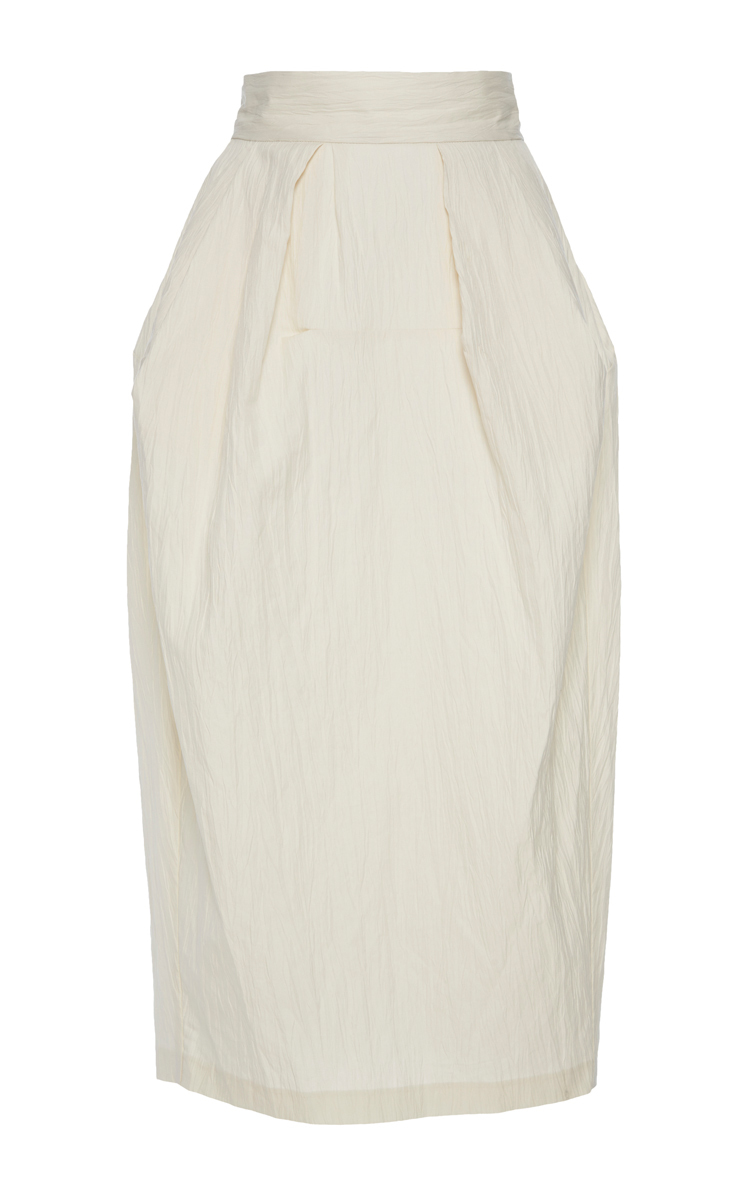 Vika Gazinskaya Silk Linen Midi Length Skirt | ModeSens