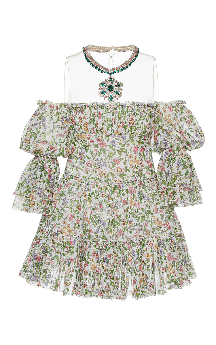 Giambattista Valli Off The Shoulder Floral Print Mini Dress Modesens 