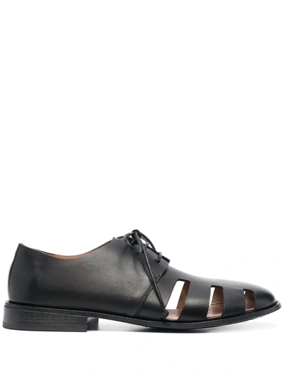 Marsèll Marcellina Cut-out Leather Derby Shoes In Schwarz