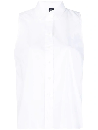 Fay Pointed Collar Sleeveless Blouse In White